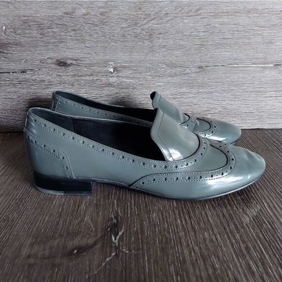 Ivanka Trump Shoes - Ivanka Trump Women's 8.5M Loafers Patent Leather Slip On Flats Gray Shoes